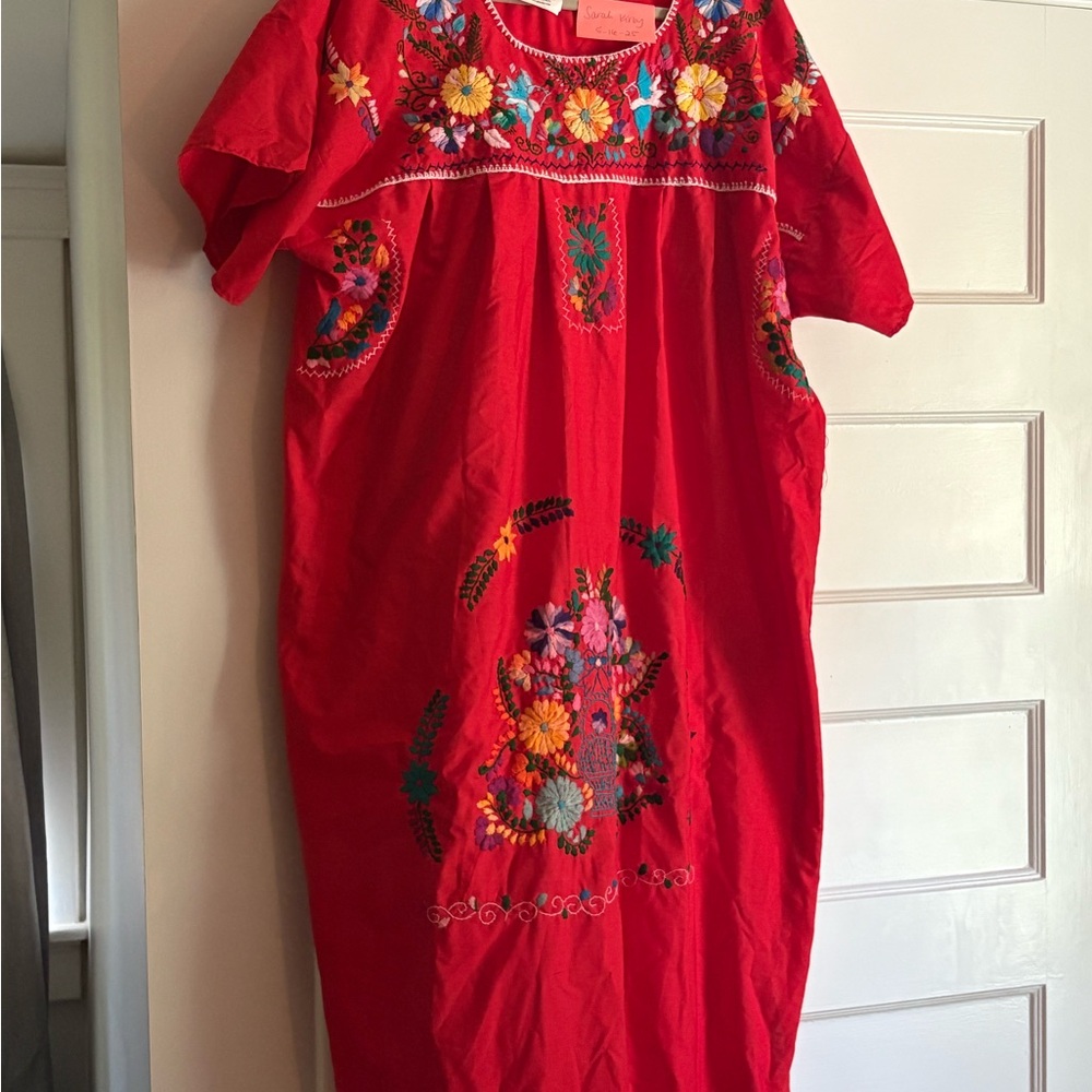 Embroidered Red Dress